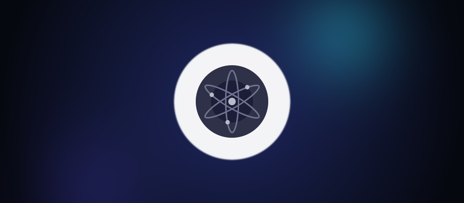Official Cosmos logo on a dark indigo Cometcoin review cover